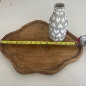 Organic-shaped wood tray